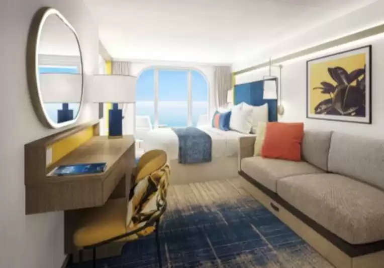 Cabina con vista al mar y balcón
